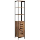 kleankin - Meuble colonne de salle de bain - Panneaux de particules - 37x30x167cm - Marron