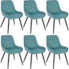 WOLTU Chaises de Salle à Manger Lot de 6, Chaises Relaxantes en Velours, Ergonomiques avec Dossier, Vert Turc BH331ts-6