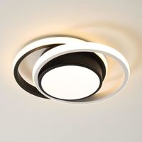 Plafonnier LED Moderne 27W 3000K Lampe de Plafond Noir et Blanc pour Chambre Salon Couloir Cuisine - Taille: 27*22*6 cm