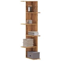 VidaXL Étagère D'Angle 5 Niveaux Bleu - Meuble Rangement Robuste Acier Et Bois Pour Garage, Atelier Et Entrepôt