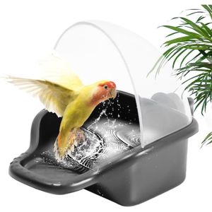 TERRE - SABLE À BAIN Baignoire pour perroquets - Mangeoire pour Cage Accessoire pour bac à oiseaux Box Douche - Home Bird Bathing Canary Bowl Cockatiel