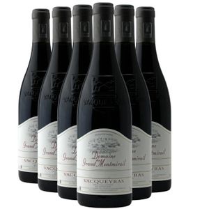VIN ROUGE Vacqueyras Rouge 2021 - Lot de 6x75cl - Domaine du Grand Montmirail  - Vin AOC Rouge de la Vallée du Rhône - Cépages Grenache,
