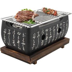 BARBECUE Barbecue à charbon japonais, barbecue de table portable avec plaque de base, cendrier, plaque de charbon de bois, filet de.[Y819]