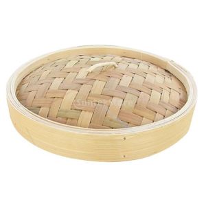 Yardwe Vapeur de Bambou Vapeur Chinois Panier Vapeur Vapeur pour Boulettes Vapeur Dim Sum Brioches Viande Poisson Riz Riz L/égumes 21 Cm