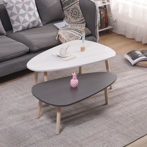 TABLE D'APPOINT Tables basses gigognes ovales bicolores LUXS - Pie