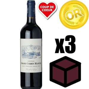 VIN ROUGE X3 Château Grand Corbin Manuel 2014 Rouge 75 cl AO