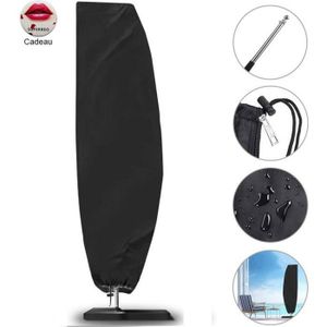 Housse De Protection Pour Parasol Déporté - Polyester Imperméable 185 Cm X 40 Cm, Anthracite, Résistante Aux Intempéries - 7