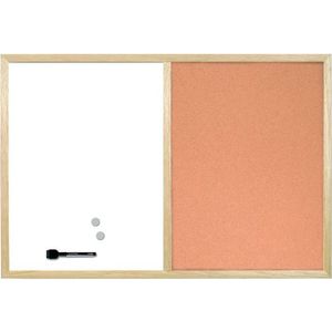 Tableau blanc magnétique tableau noir ardoise tableau liège 70x50 cm Navaris Tableau affichage mixte Kit fixation craie aimant marqueur punaise