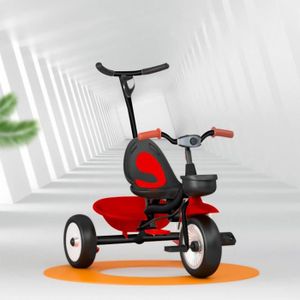 Tricycle Tricycle 2 en 1 YN® avec frein - Rouge et noir - 3