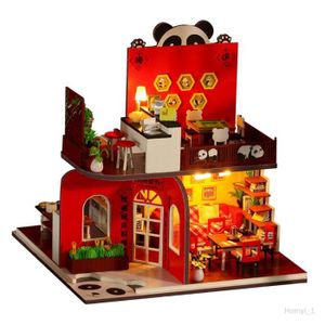 MAISON POUPÉE Bricolage créatif en bois maison de poupée artisanat Miniature Villa 3D Cottage Puzzle modèle pour enfants enfants cadeaux