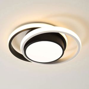 PLAFONNIER Plafonnier LED Moderne 27W 3000K Lampe de Plafond Noir et Blanc pour Chambre Salon Couloir Cuisine - Taille: 27*22*6 cm