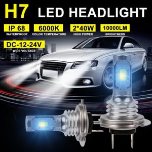Ampoule phare - feu Lot de 2 Ampoules Phares LED H7 Super Lumineuses 8