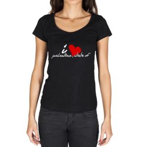 T-SHIRT Femme Tee-Shirt J'Aime L'État Palestinien De – I Love Palestine State Of – T-Shirt Vintage Noir