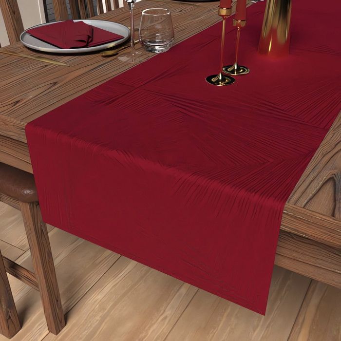 ▷ Très beau chemin de table en dentelle de couleur rouge