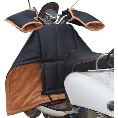 Couvre-Jambes Scooter Hiver - Protection Coupe-Vent Avec Gants Intégrés Noir