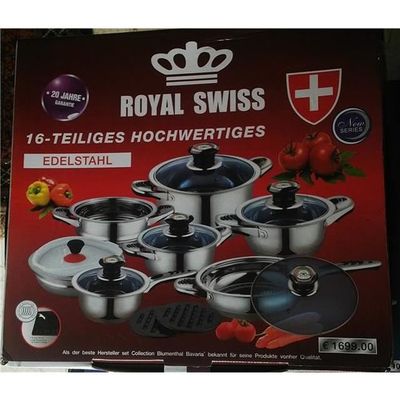 Royalty line rl 1231 batterie de cuisine 12 pieces avec couvercle en verre