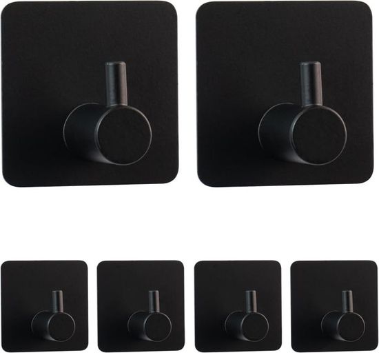 10 Crochets Adhésifs Muraux En Inox 304 - Porte-serviettes Sans Perçage, Forte Charge, Pour Salle De Bain, Entrée, Bureau