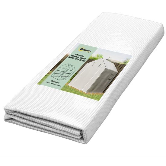 Serre De Jardin Outsunny 2x0.76m - Bâche PE 140g/m² UV - Châssis Acier - Fenêtres Moustiquaire