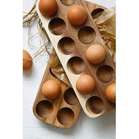 Caisse à œufs Ahmi Plateau à œufs en bois 6 tasses pour réfrigérateur et cuisine Présentoir à œufs