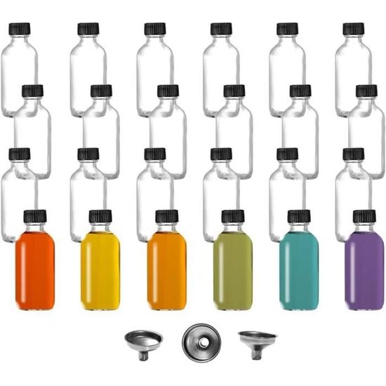 Lot De 24 Flacons En Verre 30 Ml Avec Bouchon à Vis - Pour Prélèvements, échantillons, Produits Chimiques