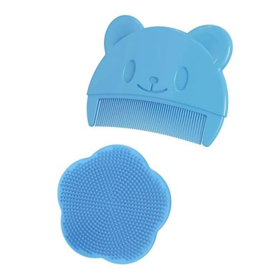 Set De 3 Brosses Et Peignes Bébé - Soin Doux Croutes De Lait - Massage Cuir Chevelu Nouveau-né