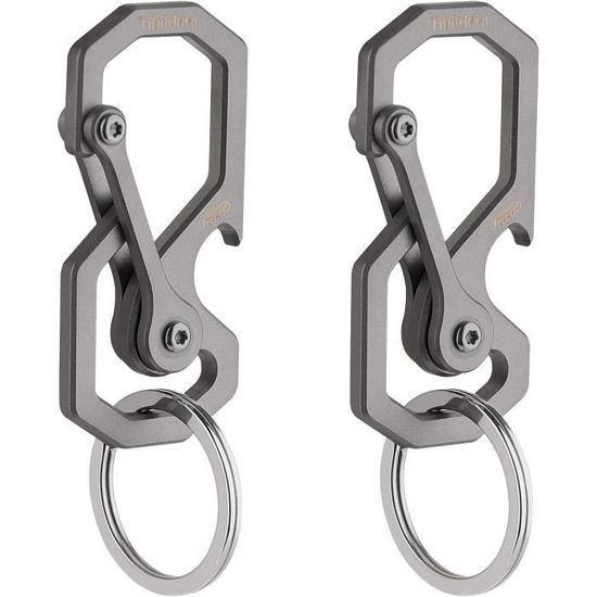 KeyUnity KU06 Outil Porte-clés Mousqueton en Titane, ouvre-Bouteille avec Tournevis pour Un