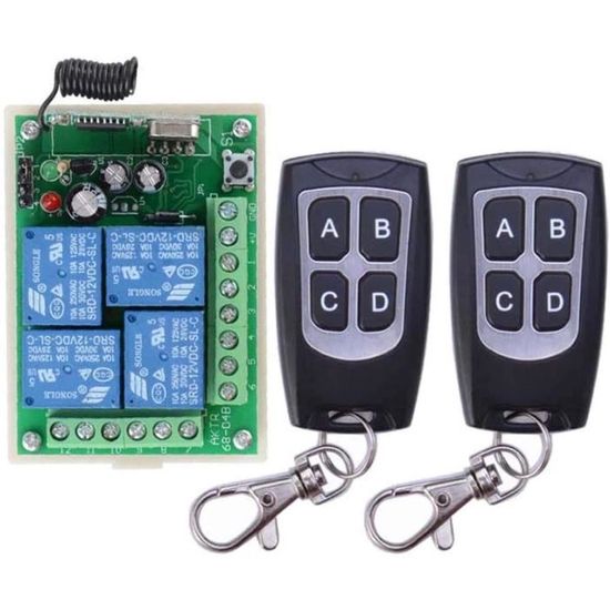 AIRRIDE SUPPLIES Télécommande 4 Canaux 12V Avec Émetteur Manuel – Contrôle Sans Fil Puissant Pour Châssis Airride Voiture & Moto