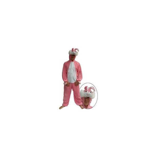Deguisement Lapin rose et blanc Adulte Taille M - Combinaison peluche  Animaux
