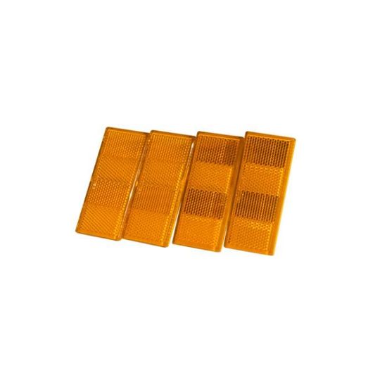 Pack 6 Catadioptres Réflecteurs Adhésifs Rectangulaires Jaune Orange - Voiture, Remorque, Moto, Camion