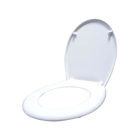 Abattant WC Blanc + Rideau De Douche Anti-moisissure - Lot Salle De Bain