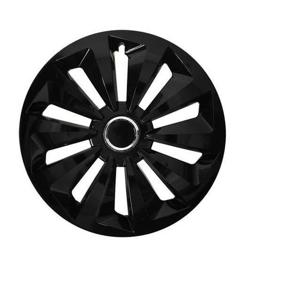 Lot De 4 Enjoliveurs Renforcés Noir Et Rouge - Diamètre 16 Pouces - Pour Jantes Acier, Design Sportif