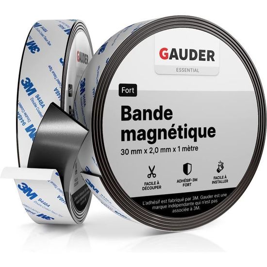GAUDER Bande Magnétique Autocollante Forte (30 mm x 1 m) Bandes Magnétiques  avec Support Adhésif Ruban Magnétique130 - Cdiscount Beaux-Arts et Loisirs  créatifs