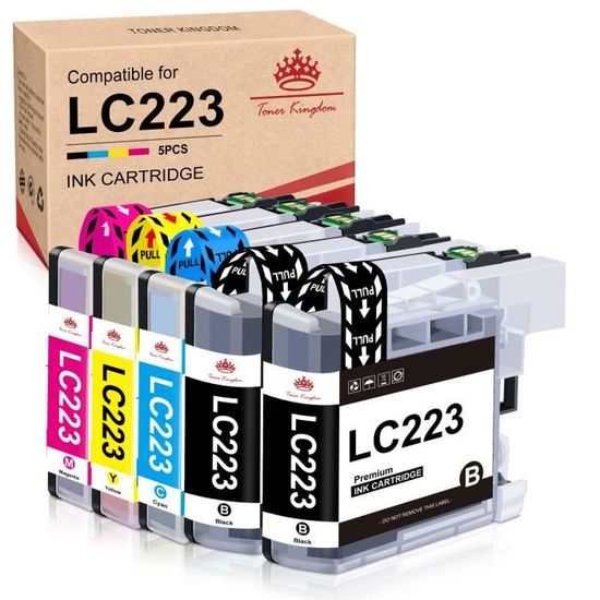 Lot De 5 Cartouches D'encre Compatibles Brother LC223 XL - Pour Imprimantes DCP J & MFC J - Encre4U