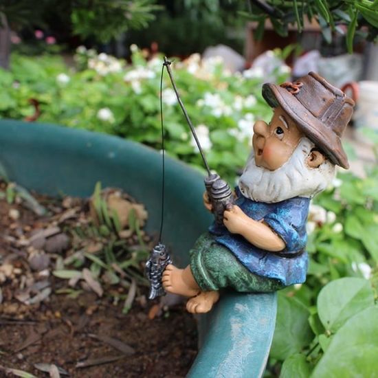 Aquarium Mini Statue de Pêcheur Asiatique Zen Décoration Mini Fisherman Figurine Chinois Vieil Homme Figurine Accessoires Figurines Chinois Mudman pour Aquarium Pot Jardin Maison