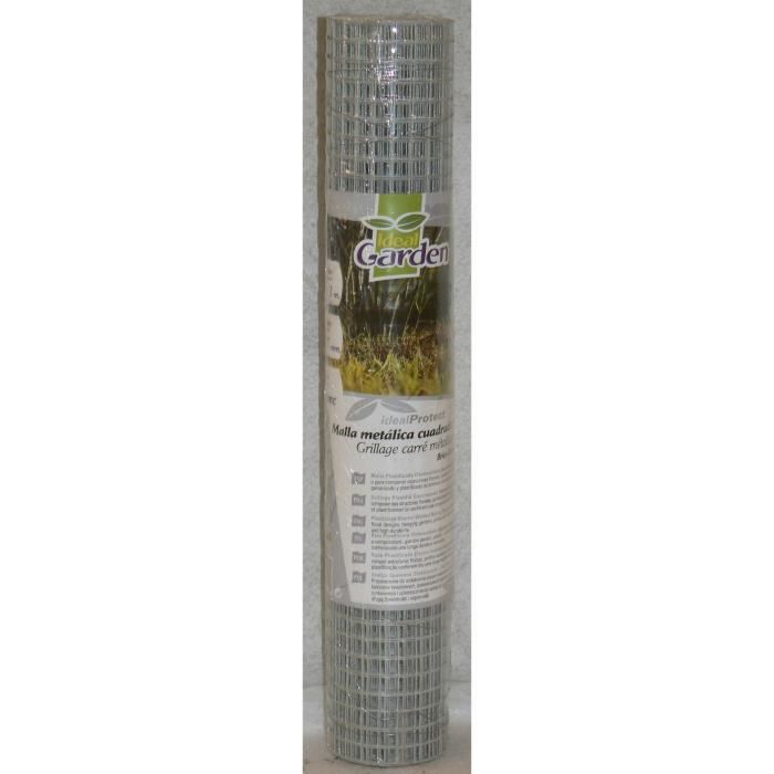  Grillage Carre Plastifie 12.7mm - 0.5x3m Blanc