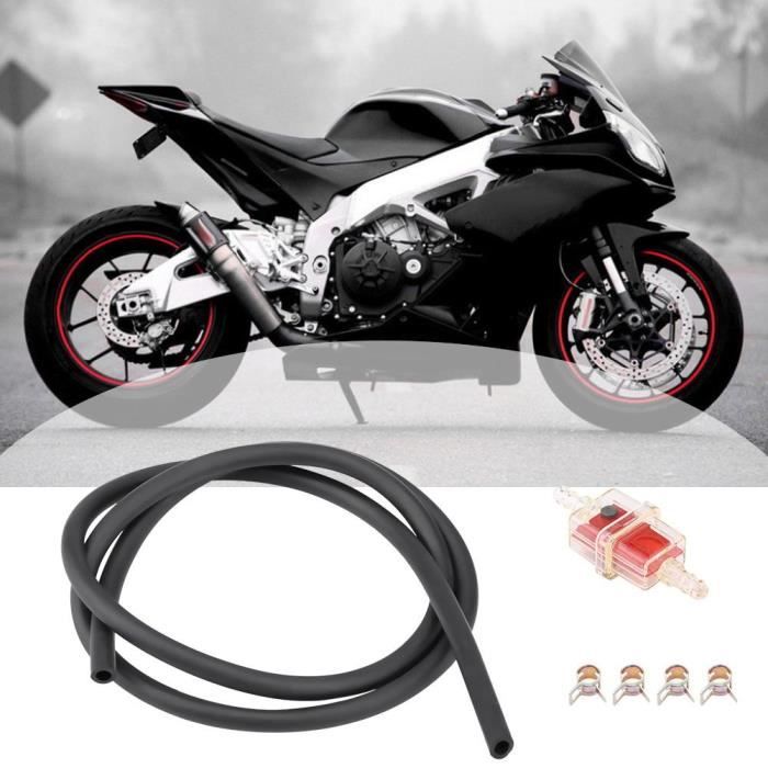 6mm 1-4 - Moto scooter carré rouge filtre à carburant + tuyau de carburant + ligne pince ensemble