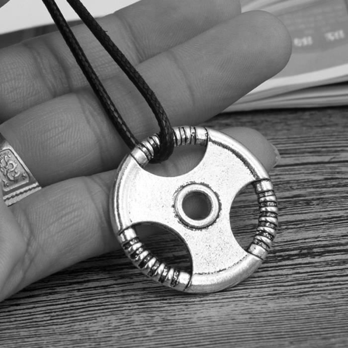 Fitness Bijoux Personnels Powerlifting Pendentif Collier De Musculation Barbell Bijoux _Or