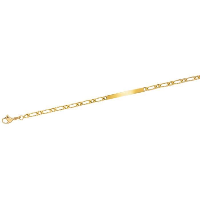 SF Bijoux - Identité plaqué or (19,5cm) - (45229-19,5)