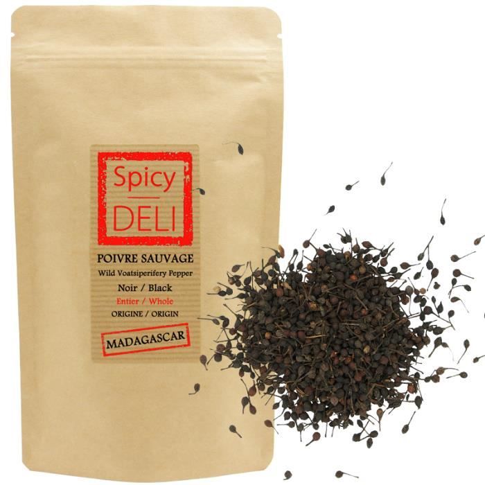POIVRE SAUVAGE GOURMET voatsiperifery de Madagascar -Agriculture Durable- sachet refermable. (100gr)