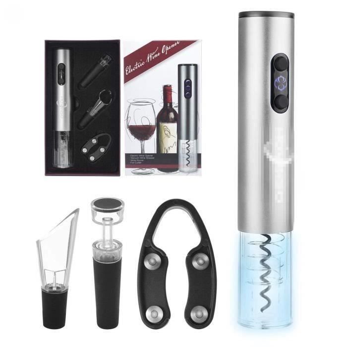 Tire Bouchon Électrique Ouvre Bouteille Automatique sans Fils avec Premium Accessoires en Coffret-Cadeau pour Vin, Champagne, Cidre,