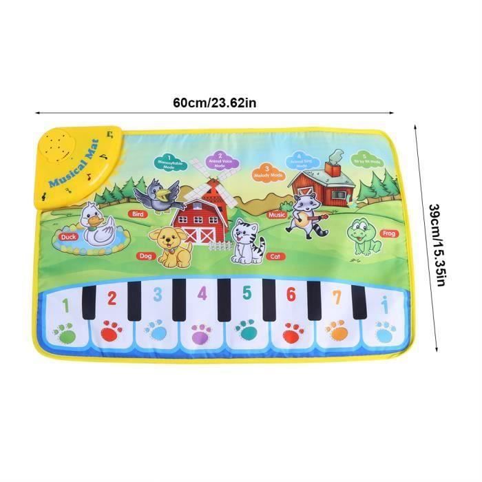 Tapis de jeu de musique pour bébé Tapis Bébé Musique Enfants Ramper Piano Tapis Multifonctionnel Bébé Musique Couverture Motif