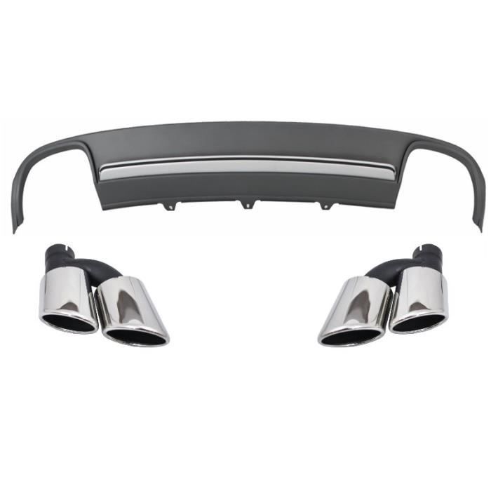 Embouts silencieux d'échappement diffuseur d'air de pare-chocs arrière pour Audi A4 B8 avant 2008-2011 S4 Design