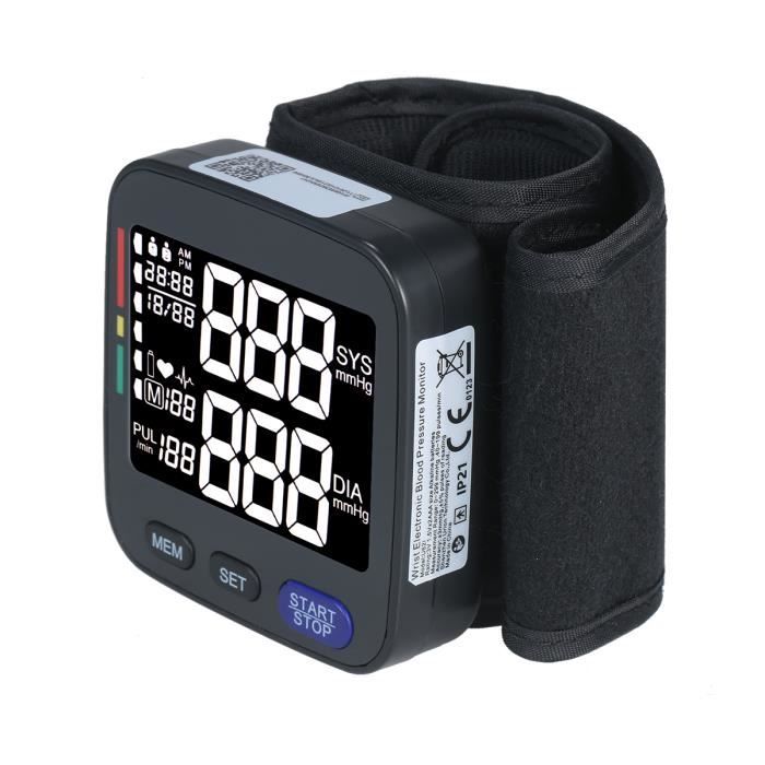 Tensiomètre automatique au poignet avec grand brassard Compteur de tension de machine à impulsions d'enregistrement de données