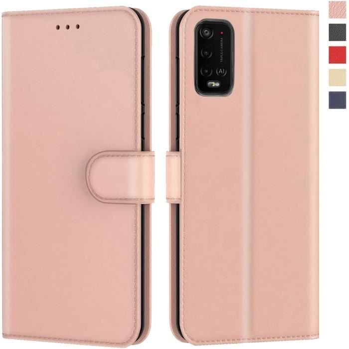 Coque Wiko Power U10 / U20 Rose Gold, AURSTORE Housse avec languette Etui Pochette En Cuir PU Multifonction,Protection En 360