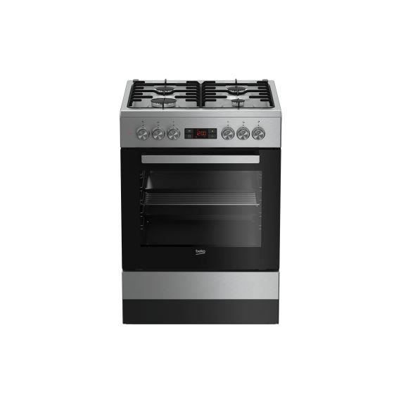 Beko FSM62320DXS, Cuisinière, Acier inoxydable, Rotatif, Toucher, En haut devant, Électronique, LED