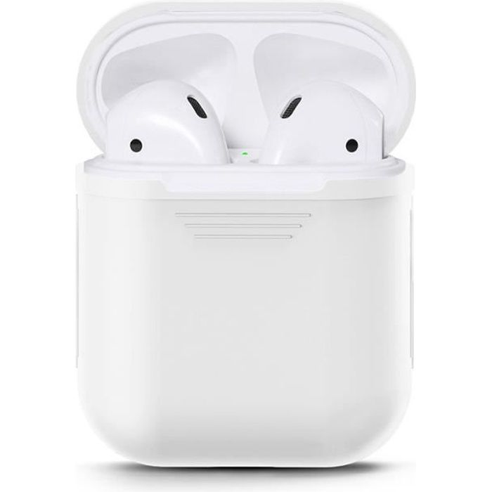 Coque de Protection Silicone pour AirPods Écouteurs Bluetooth Blanc