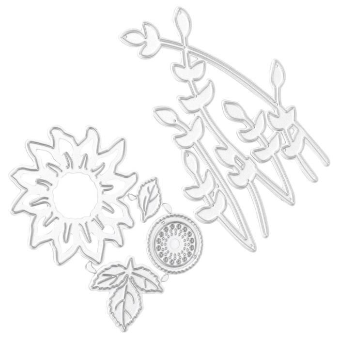 EJ.life Machine de découpe Matrices de découpe en métal tournesol métal gaufrage moule de coupe ensemble découpes pour la