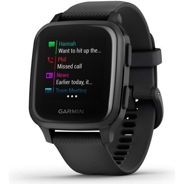 GARMIN Venu Sq Edition Musique - Black/Slate - Montre GPS de sport connectée santé et bien-être