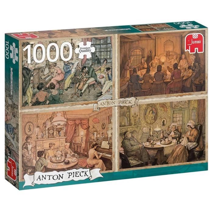 Puzzle 1000 pièces : Anton Pieck : Divertissements dans le salon Coloris Unique