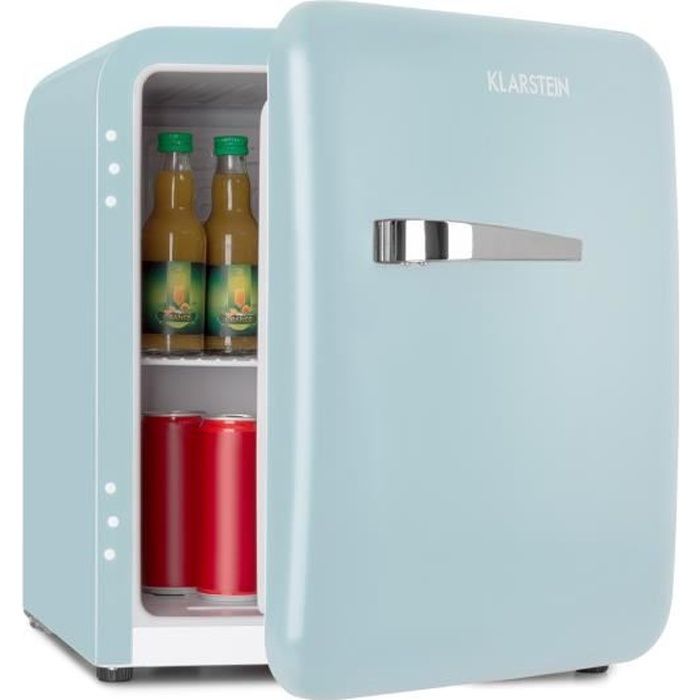 Klarstein Audrey minibar / réfrigérateur à boissons au look rétro bleu - 48l - 2 clayettes